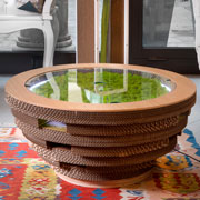 Tavolino Tappo con licheni. Design Giorgio Caporaso