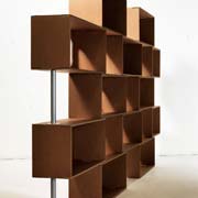 Mattoni- Modular cardboard bookcase di Giorgio Caporaso per Lessmore