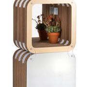 More-Reflections: cardboard bookcase with mirror by Lessmore - design Giorgio Caporaso