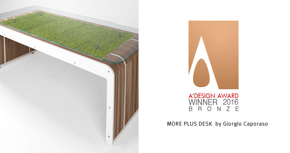 More Plus Desk con licheni premiato ad A'Design Award