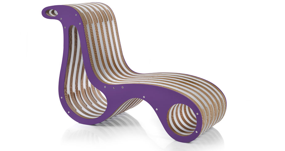 Cardboard Furniture Lessmore in purple color 2018